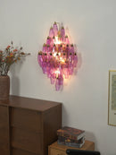 Multifaceted Diamond Purple Glass Wall Lamp