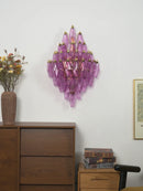 Multifaceted Diamond Purple Glass Wall Lamp