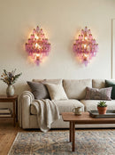 Multifaceted Diamond Purple Glass Wall Lamp