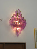 Multifaceted Diamond Purple Glass Wall Lamp