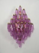 Multifaceted Diamond Purple Glass Wall Lamp