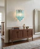 Murano Petals Glass Blue Wall Light