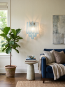 Murano Petals Glass Blue Wall Light
