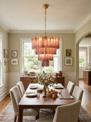 Murano Red Glass Tubes Chandelier