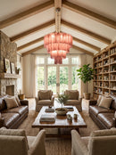 Murano Red Glass Tubes Chandelier