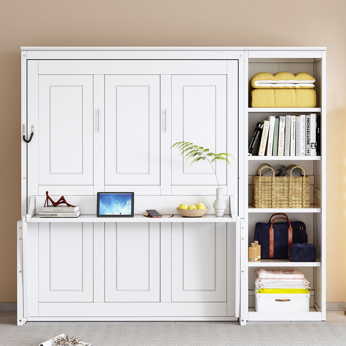 Sturdy Murphy Bed With Desk And Bookshelf, photo 15 of 16