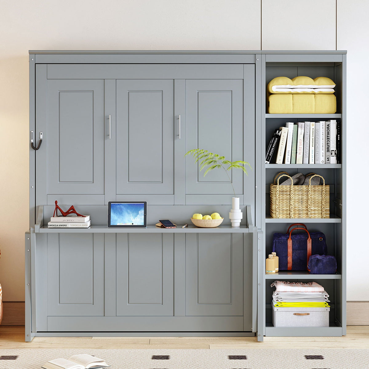Sturdy Murphy Bed With Desk And Bookshelf, photo 6 of 16