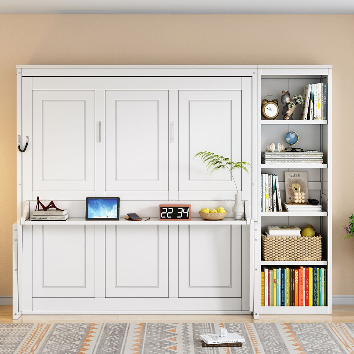 Sturdy Murphy Bed With Desk And Bookshelf, photo 8 of 16