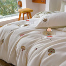 GobekUsa Embroidered Cashmere Winter Duvet Set | Queen Size Warm Bedding & Blanket Cover