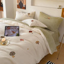 GobekUsa Embroidered Cashmere Winter Duvet Set | Queen Size Warm Bedding & Blanket Cover