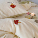 GobekUsa Embroidered Cashmere Winter Duvet Set | Queen Size Warm Bedding & Blanket Cover