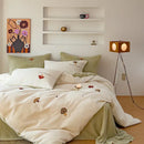 GobekUsa Embroidered Cashmere Winter Duvet Set | Queen Size Warm Bedding & Blanket Cover