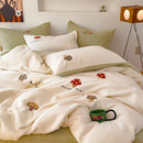 GobekUsa Embroidered Cashmere Winter Duvet Set | Queen Size Warm Bedding & Blanket Cover