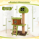 Cute Cat Tree for Indoor Cats with Mushroom-shaped Nest Condo and Climbing Ladder-Green by LJGDeals