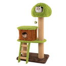 Cute Cat Tree for Indoor Cats with Mushroom-shaped Nest Condo and Climbing Ladder-Green by LJGDeals