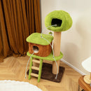 Cute Cat Tree for Indoor Cats with Mushroom-shaped Nest Condo and Climbing Ladder-Green by LJGDeals