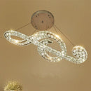 GobekUsa Musical Note Pendant LED Chandelier - Sparkling Crystal Design for Fashion Stores