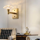 GobekUsa Mussel Brass Wall Mounted Crystal Doorway Wall Lamp with Clean-Lined Arm