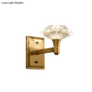 GobekUsa Mussel Brass Wall Mounted Crystal Doorway Wall Lamp with Clean-Lined Arm