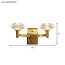 GobekUsa Mussel Brass Wall Mounted Crystal Doorway Wall Lamp with Clean-Lined Arm