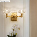 GobekUsa Mussel Brass Wall Mounted Crystal Doorway Wall Lamp with Clean-Lined Arm