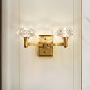 GobekUsa Mussel Brass Wall Mounted Crystal Doorway Wall Lamp with Clean-Lined Arm