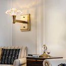 GobekUsa Mussel Brass Wall Mounted Crystal Doorway Wall Lamp with Clean-Lined Arm