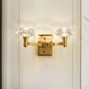 GobekUsa Mussel Brass Wall Mounted Crystal Doorway Wall Lamp with Clean-Lined Arm