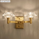 GobekUsa Mussel Brass Wall Mounted Crystal Doorway Wall Lamp with Clean-Lined Arm