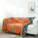 GobekUsa Gauze Flowers Double-Sided Cotton Throw Blanket with Tassels