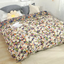 GobekUsa Gauze Flowers Double-Sided Cotton Throw Blanket with Tassels