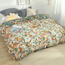 GobekUsa Gauze Flowers Double-Sided Cotton Throw Blanket with Tassels
