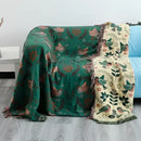 GobekUsa Gauze Flowers Double-Sided Cotton Throw Blanket with Tassels