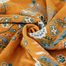 GobekUsa Gauze Flowers Double-Sided Cotton Throw Blanket with Tassels