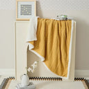 GobekUsa Cable Knit Sherpa Blanket - Nordic Elegance for Autumn & Winter