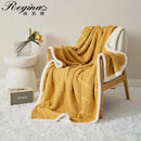 GobekUsa Cable Knit Sherpa Blanket - Nordic Elegance for Autumn & Winter