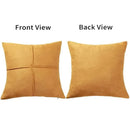 Mustard yellow cross faux suede pillow cover living room decor by Decorbites