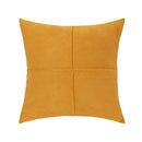 Mustard yellow cross faux suede pillow cover living room decor by Decorbites
