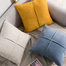 Mustard yellow cross faux suede pillow cover living room decor by Decorbites
