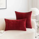 Mustard yellow decorbites corduroy striped pillow covers living room by Decorbites