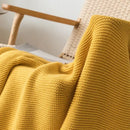 GobekUsa Knit PomPom Tassel Throw Blanket - Soft Yellow Blanket 50"x62"