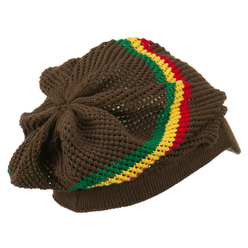 Big Size Mesh Rasta Deep Visored Beanie