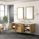 James Martin Laurent 72" Dual Mount Double Bathroom Vanity, Light Natural Oak