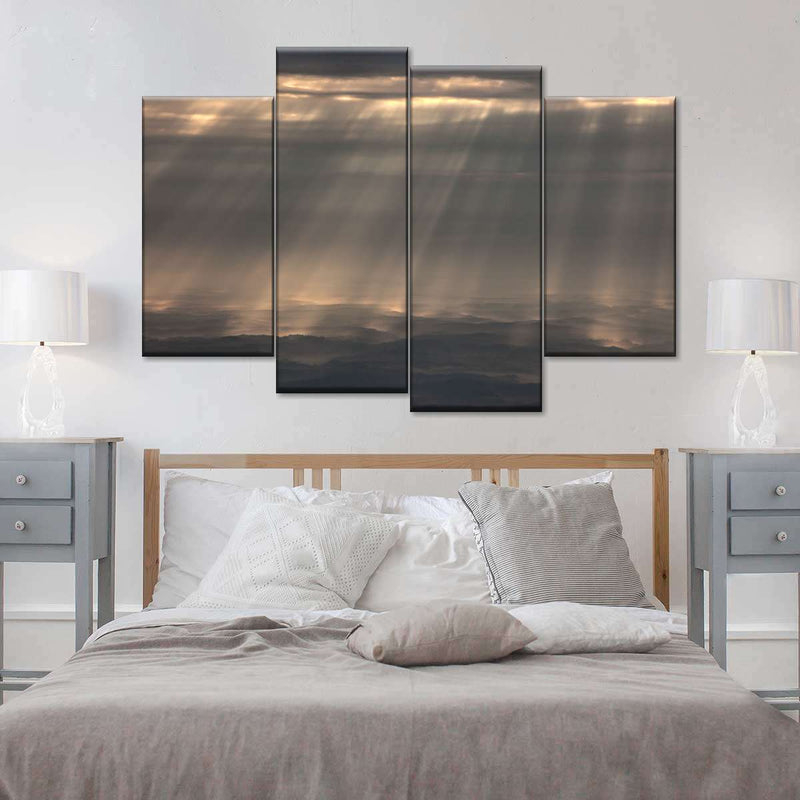 Sunrays And Cloudy Sky Wall Art