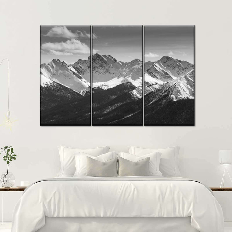 Monochrome Rocky Mountains Wall Art