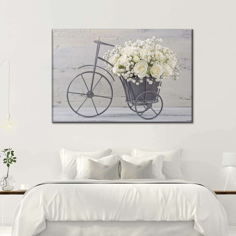 White Rose Bouquet Wall Art