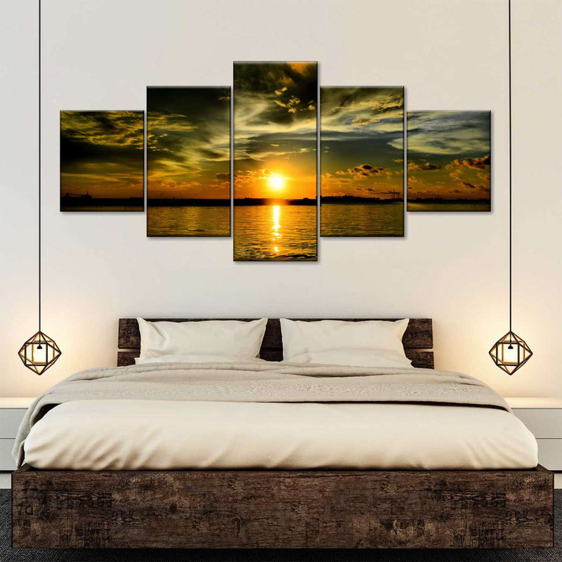 Glowing Beach Sunset Wall Art