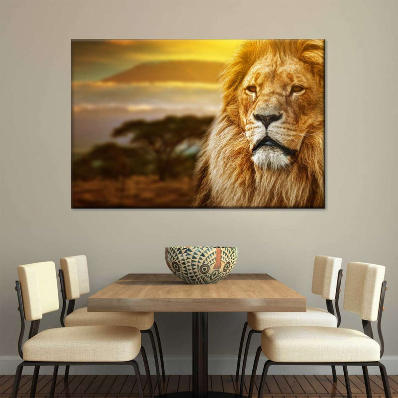 Lion In African Safari Wall Art