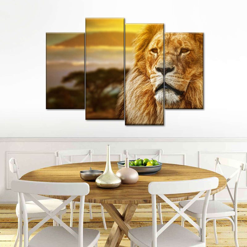 Lion In African Safari Wall Art