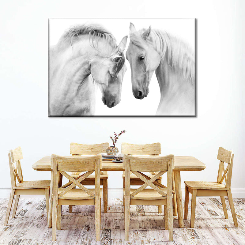 White Horse Couple Wall Art